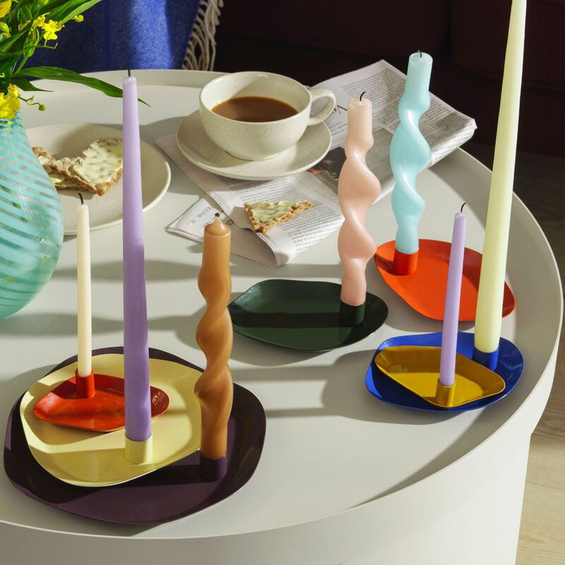 Broste Candle Twist Giftboxed Set Of 2 - Glossy Grape Leaf Green image number 1